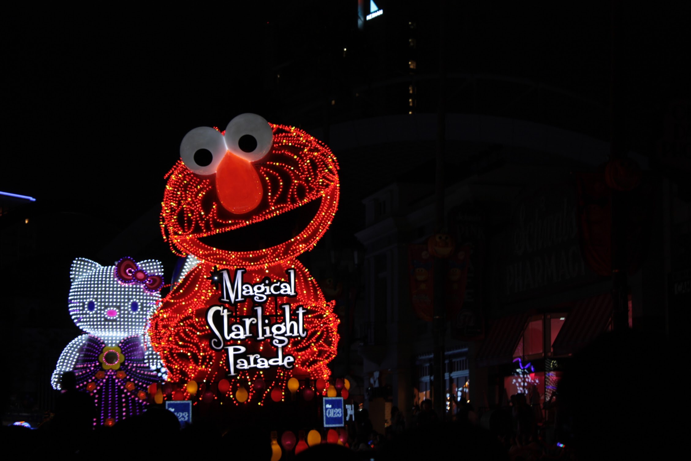 Magical Starlight Parade night parade with Elmo and Hello Kitty at USJ
